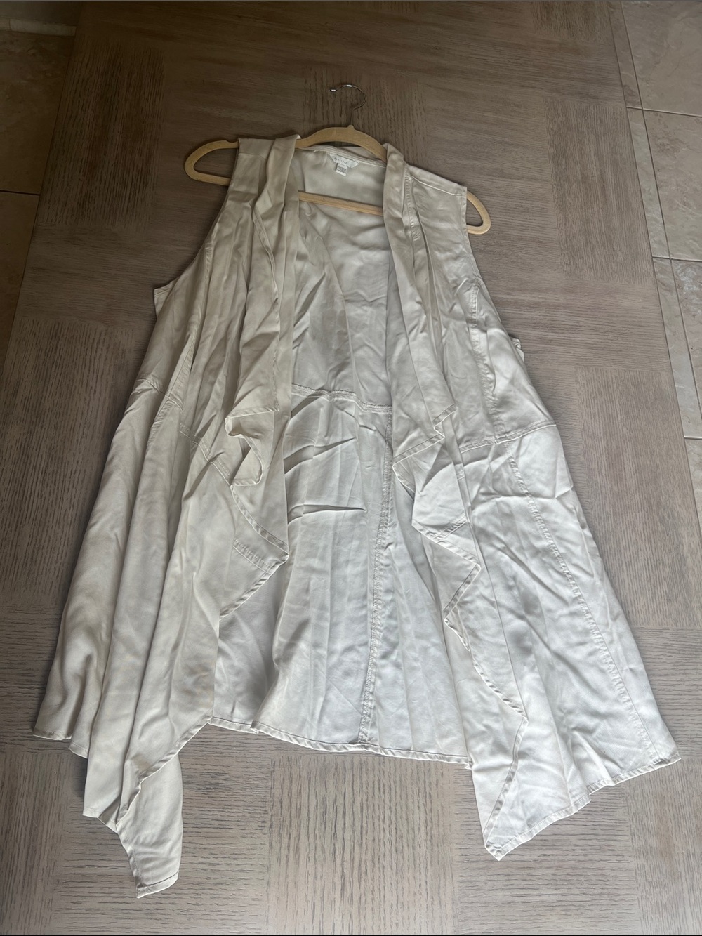 Cato Light Cream Draped Sleeveless Vest